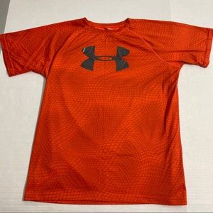 Orange gray under armour youth XL heat gear tshirt